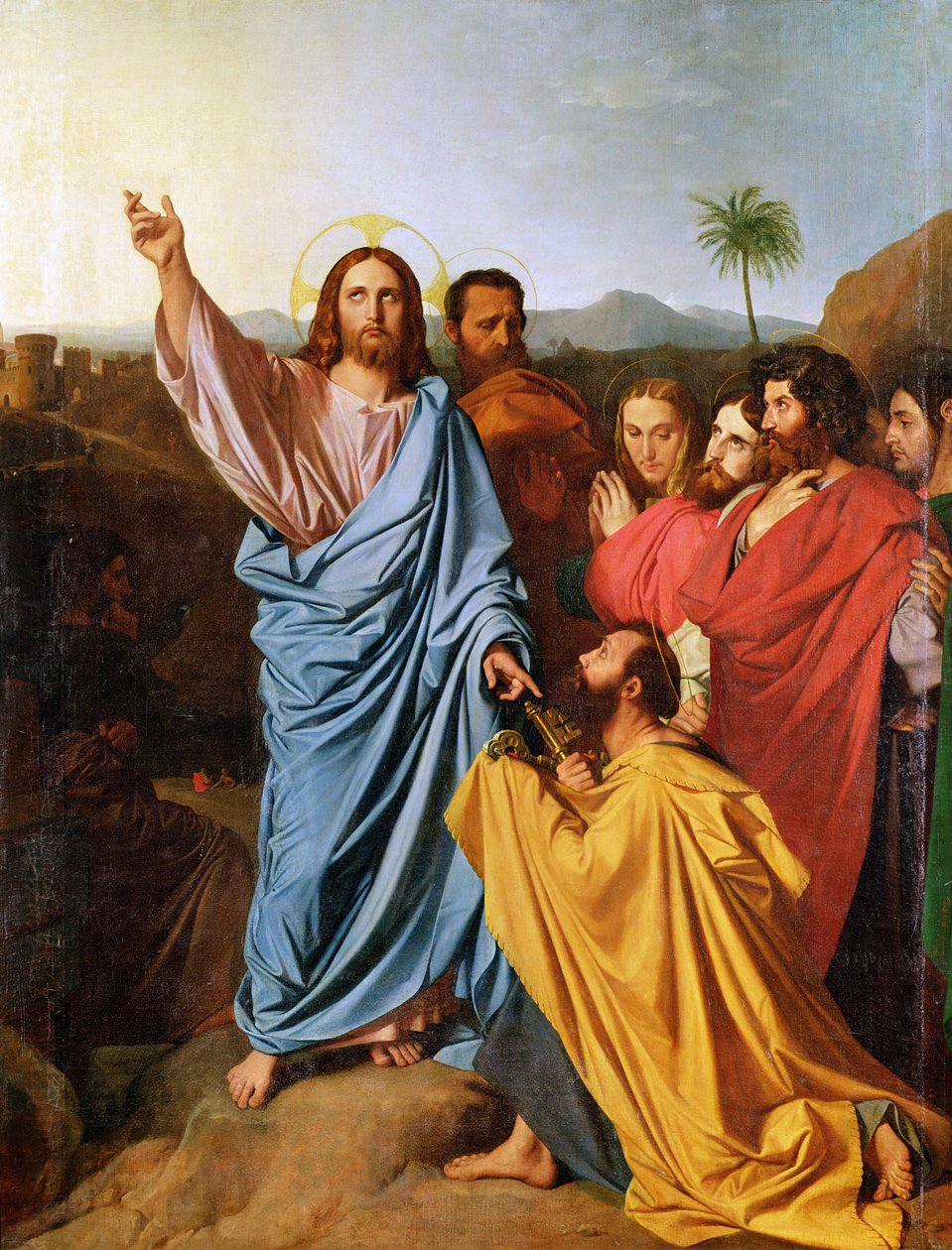 Jesus retornando as chaves para São Pedro, 1820 de Jean Auguste Dominique Ingres