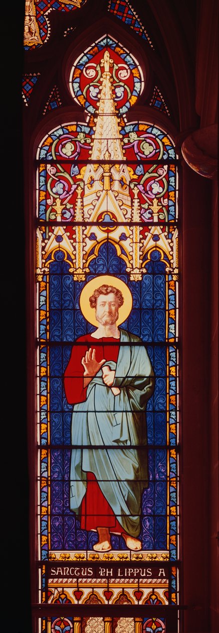 Louis-Philippe (1773-1850) como St. Philip, Sevres Workshop (vitral) de Jean Auguste Dominique Ingres