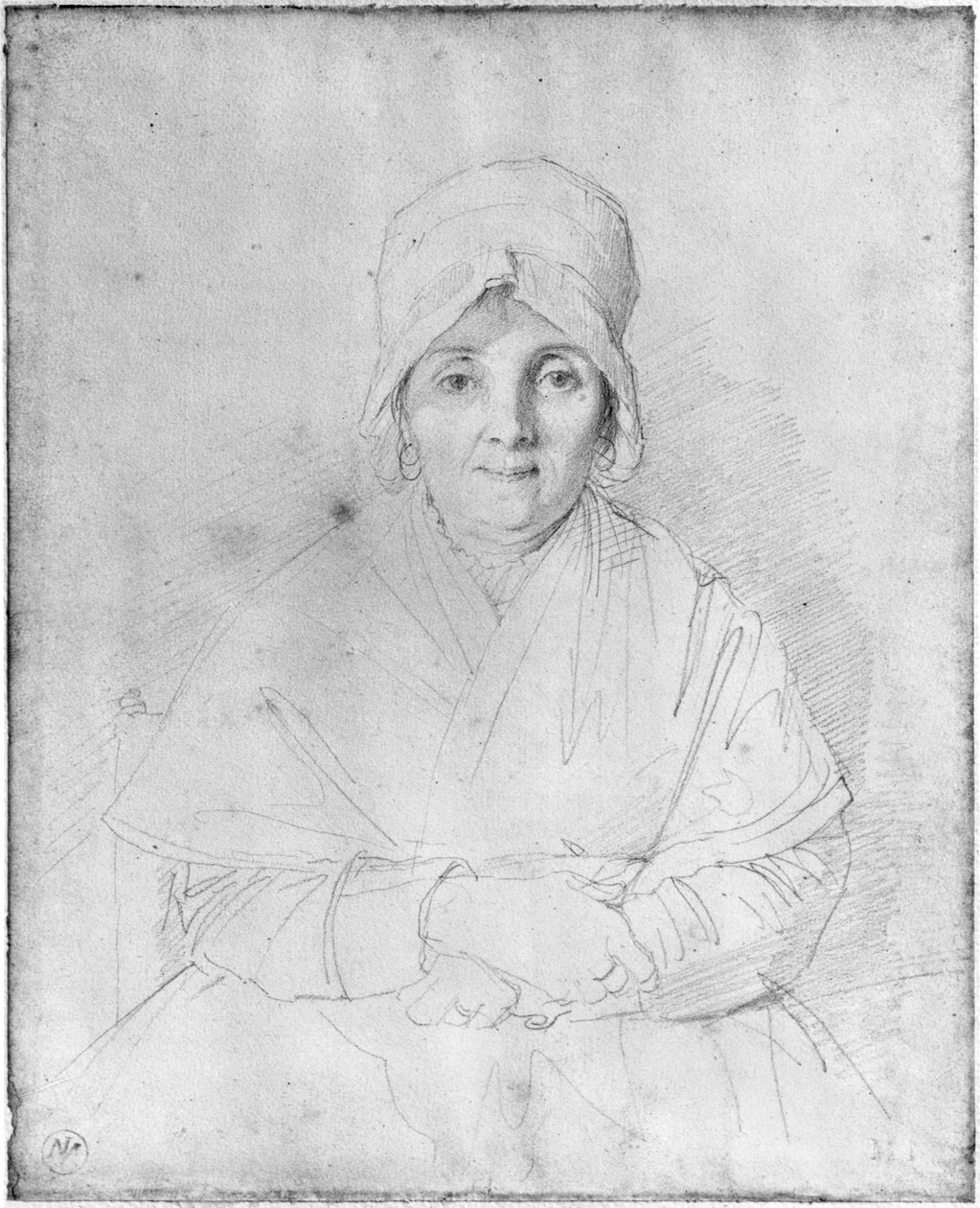 Madame Ingres Mere (1758-1817) 1814 (grafite sobre papel) de Jean Auguste Dominique Ingres