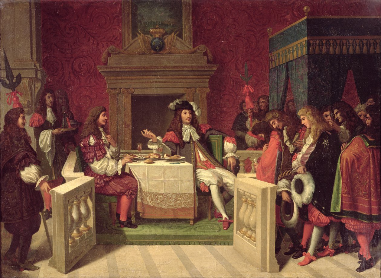 Molière (1622-1773) Jantar com Luís XIV (1638-1715) 1857 de Jean Auguste Dominique Ingres