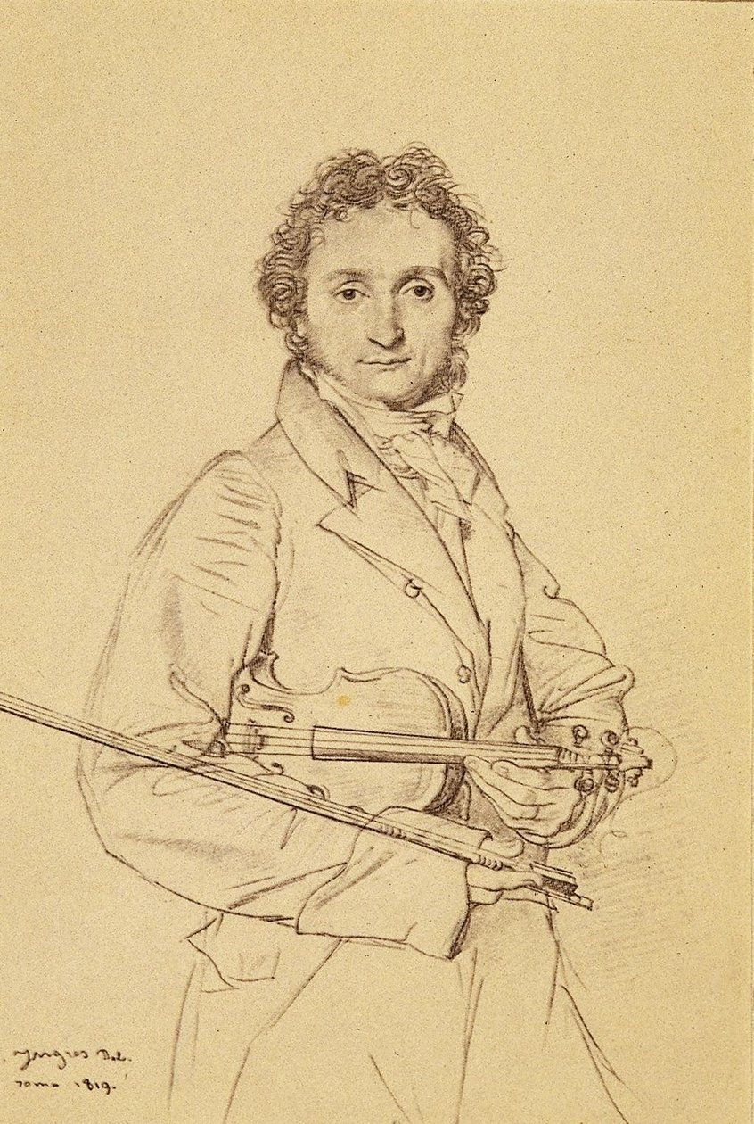 Retrato do violinista Paganini de Jean Auguste Dominique Ingres