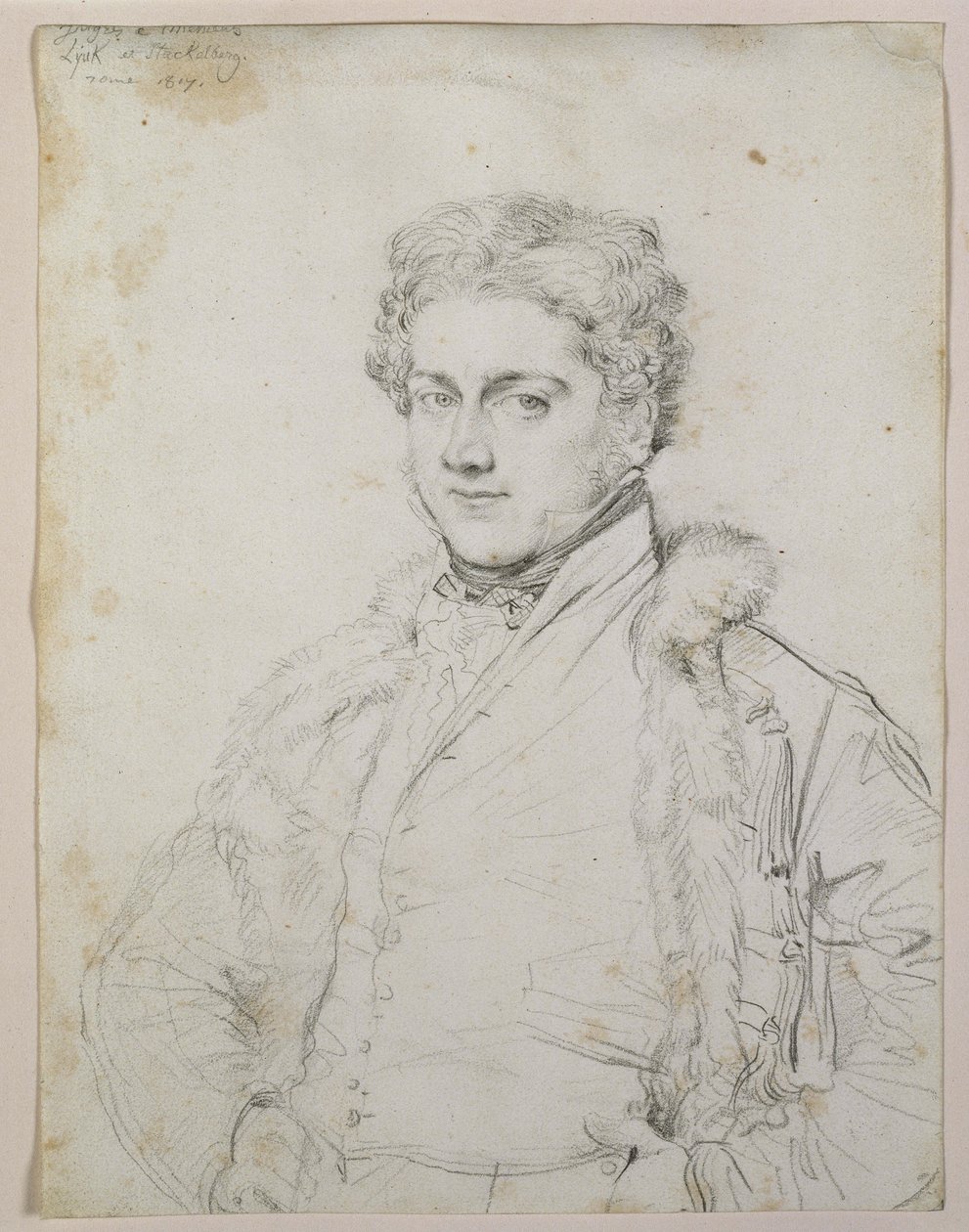Retrato de Charles Robert Cockerell, 1817 (grafite sobre papel) de Jean Auguste Dominique Ingres