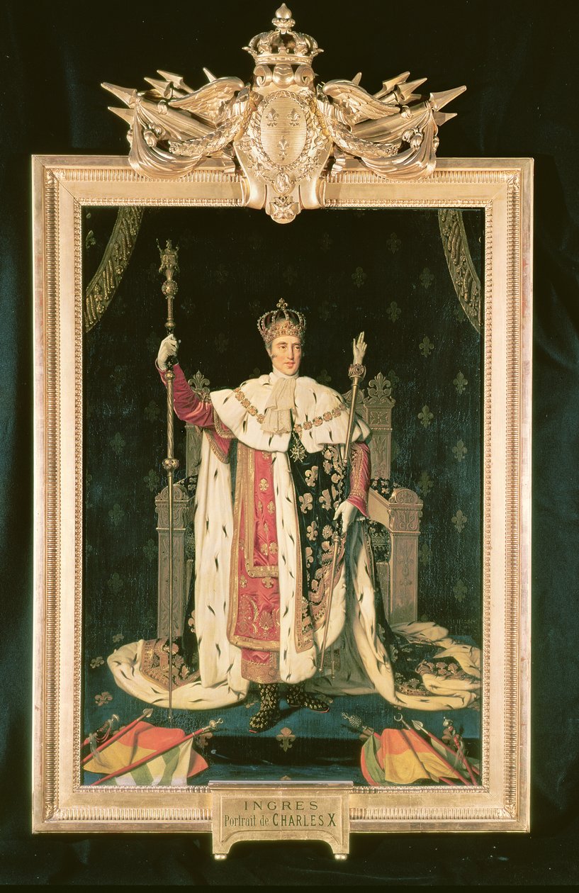 Retrato de Carlos X (1757-1836) em Vestimentas de Coroação, 1829 de Jean Auguste Dominique Ingres