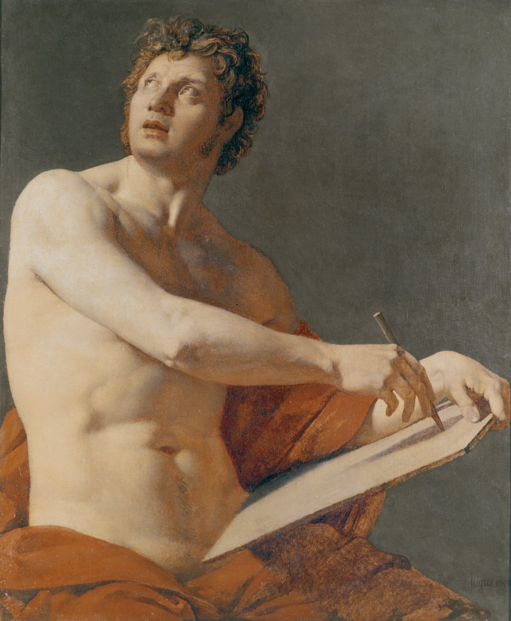 Estudo de retrato de Jean Auguste Dominique Ingres