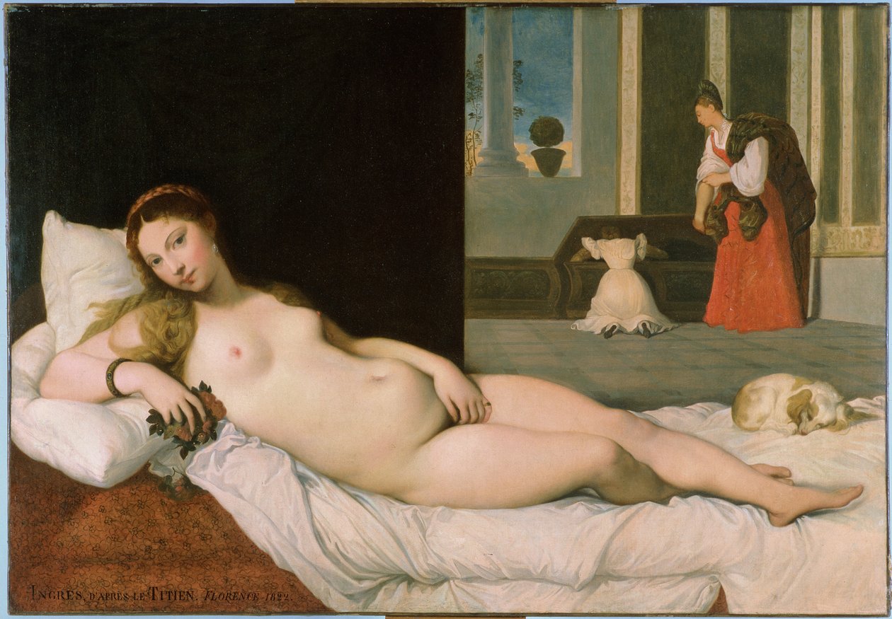 Vênus Reclinável, depois de Ticiano, 1822 (ver 291644) de Jean Auguste Dominique Ingres