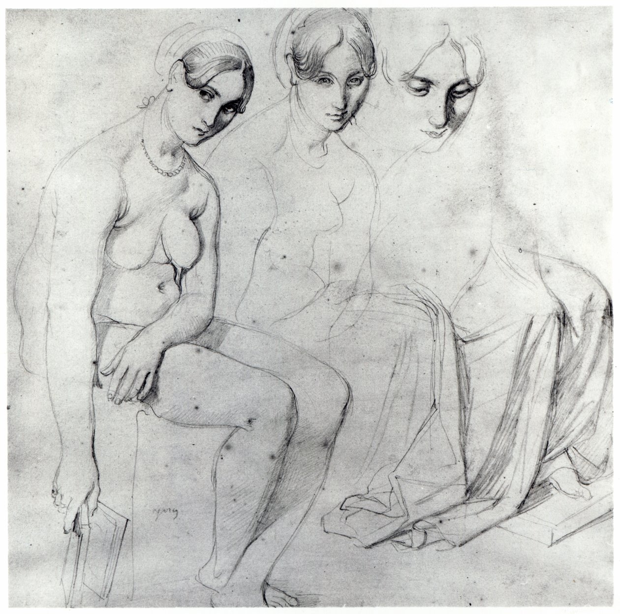 Estudo para Francesca de Rimini de Jean Auguste Dominique Ingres