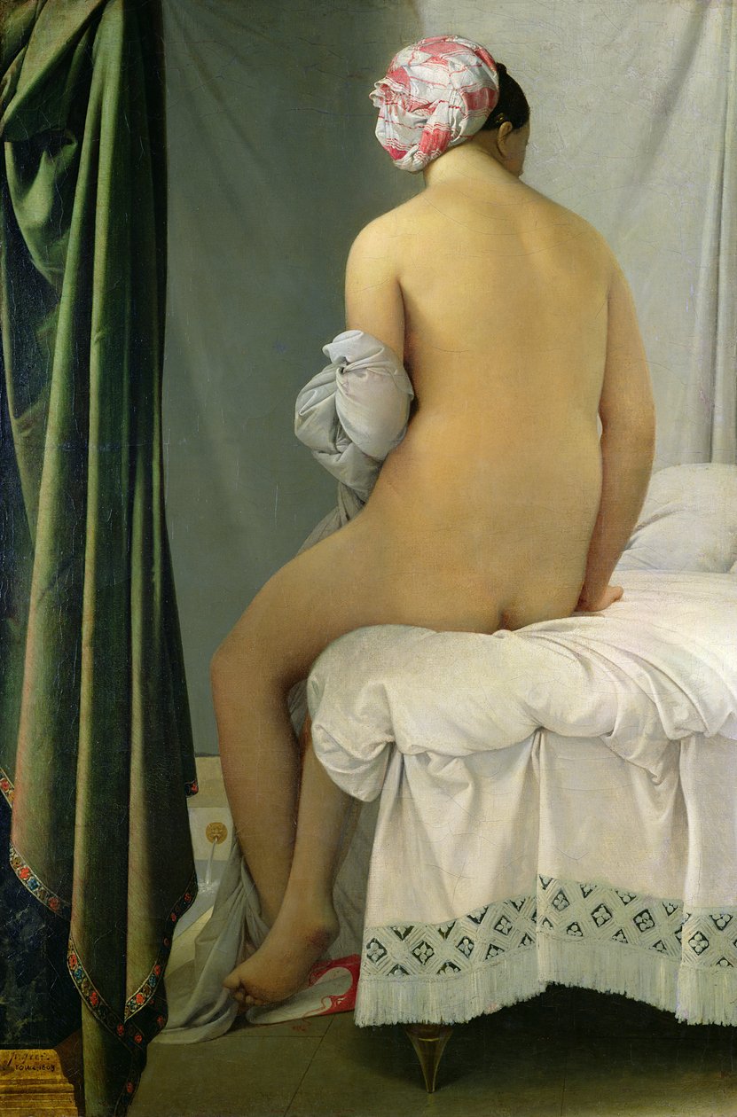 O banhista, chamado &39;Baigneuse Valpincon&39;, 1808 de Jean Auguste Dominique Ingres