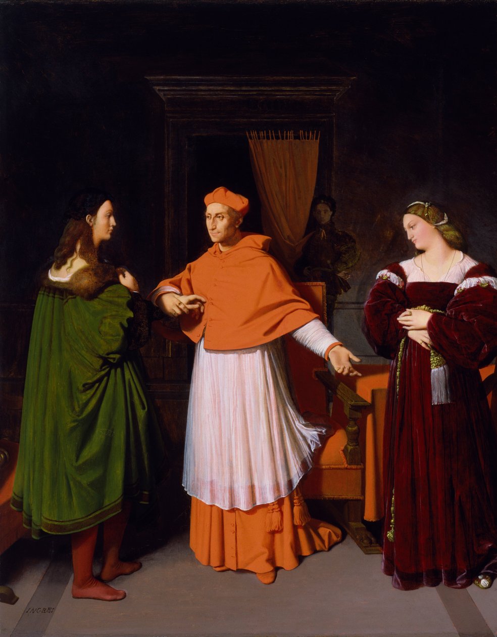 O noivado de Rafael e a sobrinha do cardeal Bibbiena de Jean Auguste Dominique Ingres