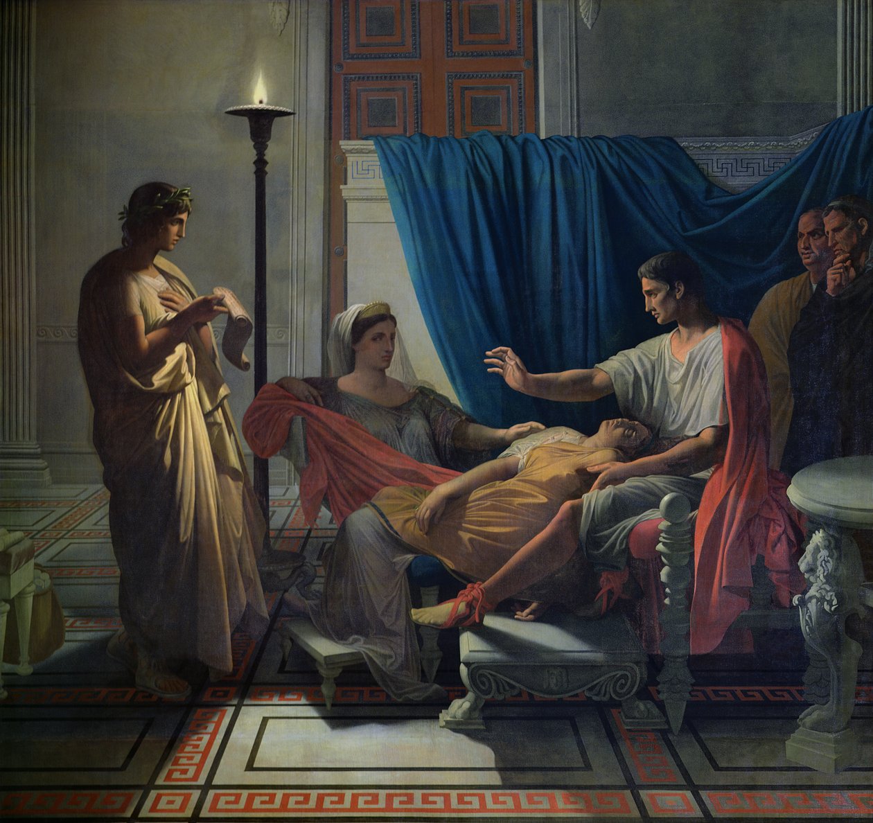 Virgílio Lendo a Eneida a Livia, Octavia e Augustus, c.1812 de Jean Auguste Dominique Ingres