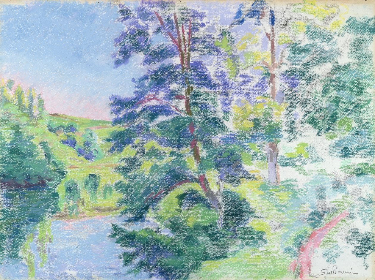 Paisagem (pastel em papel) de Jean Baptiste Armand Guillaumin