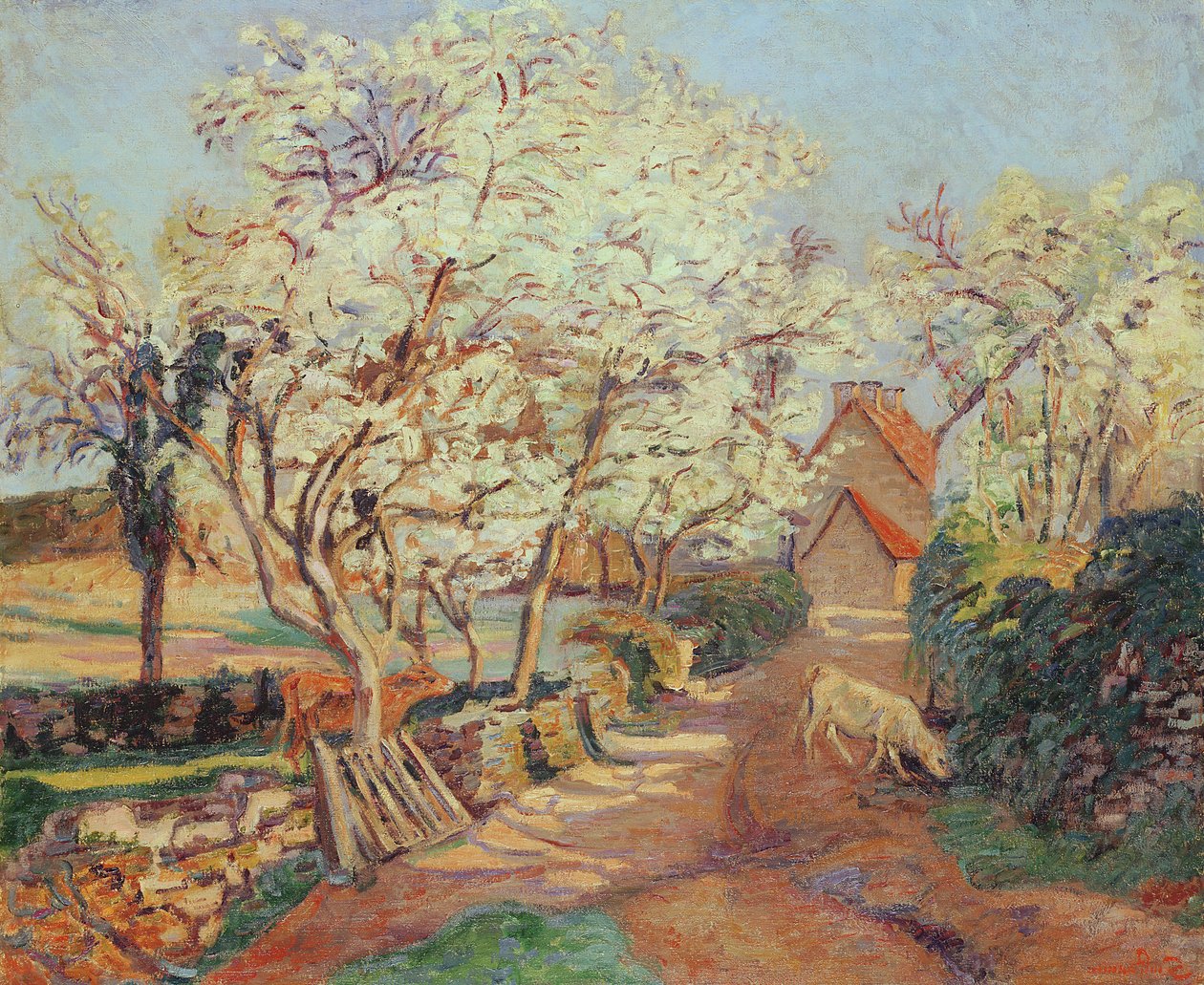 Ameixeiras em flor de Jean Baptiste Armand Guillaumin