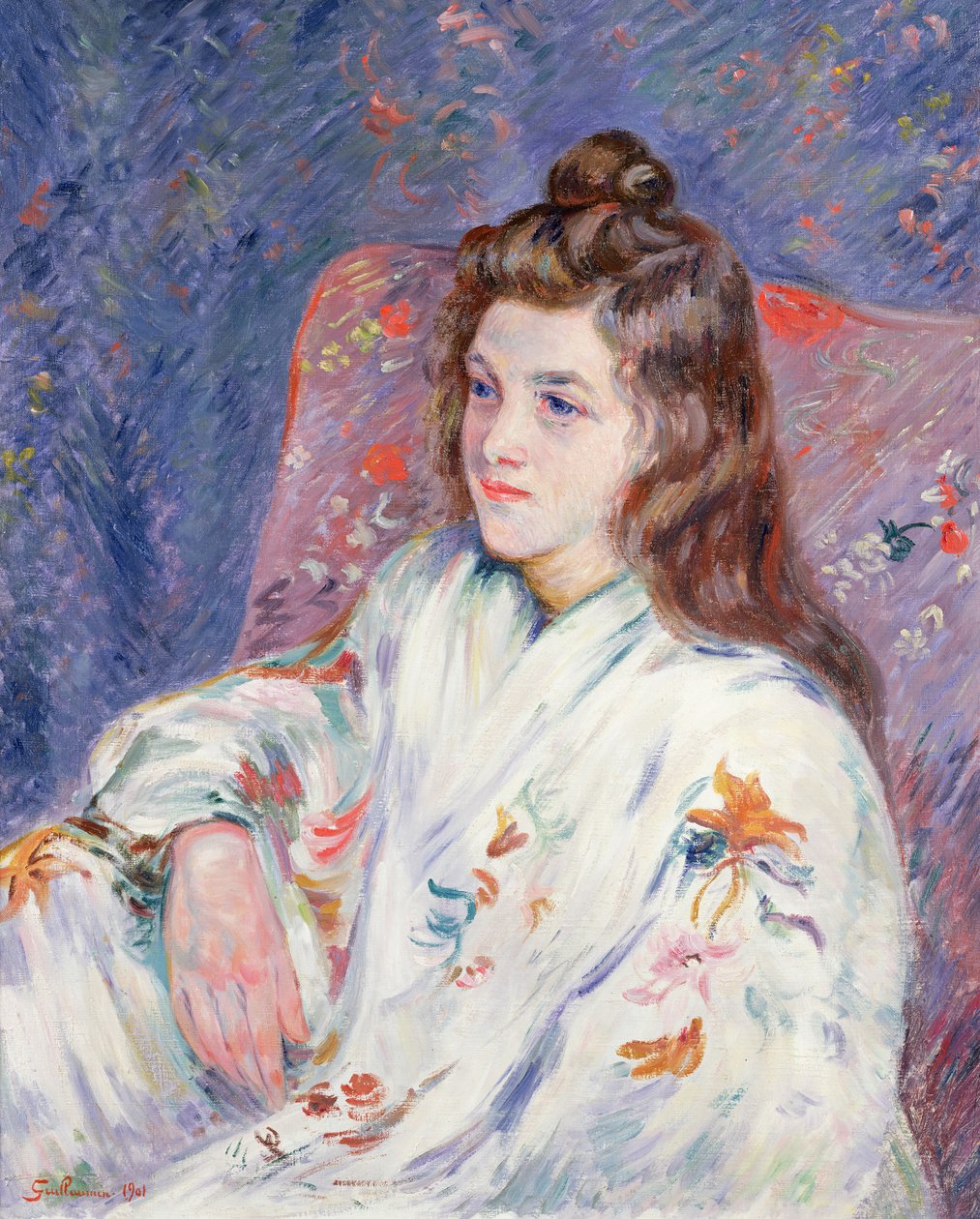 Retrato de Mlle. Guillaumin em quimono, 1901 de Jean Baptiste Armand Guillaumin