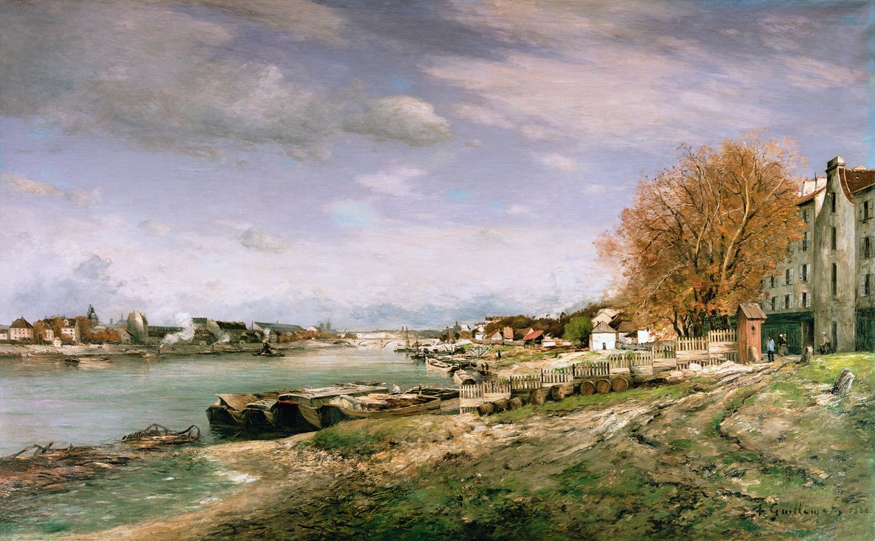 O velho cais em Bercy, Paris, 1880 de Jean Baptiste Armand Guillaumin
