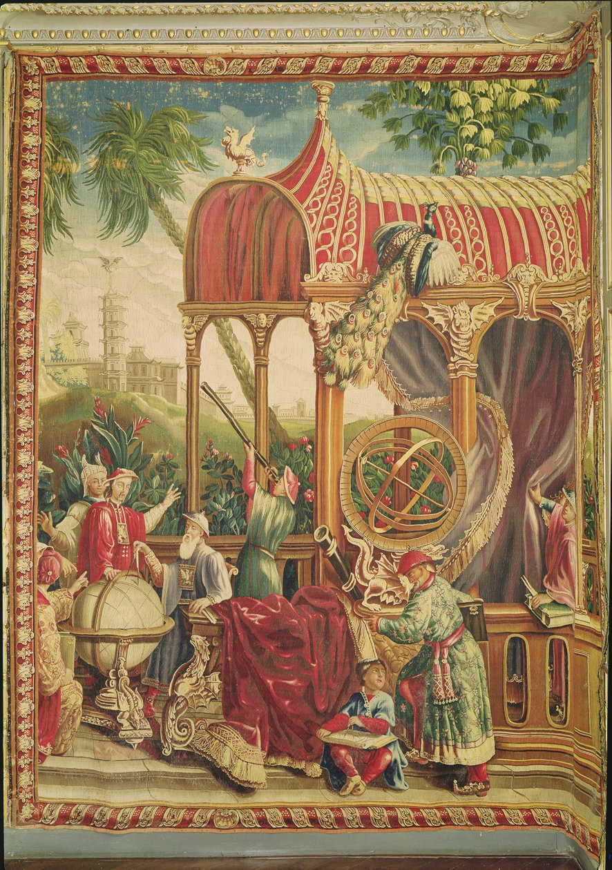Os astrônomos, oficina de Beauvais, 1711 (tapeçaria) de Jean Baptiste Belin de Fontenay