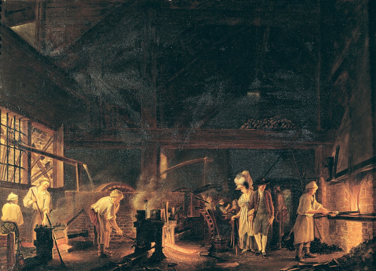 Interior de uma forja, 1771 de Jean Baptiste Bernard Coclers