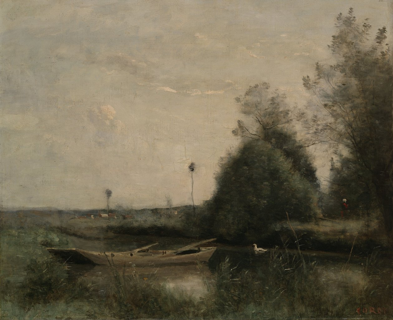 Uma lagoa em Mortain, c.1860-70 de Jean Baptiste Camille Corot