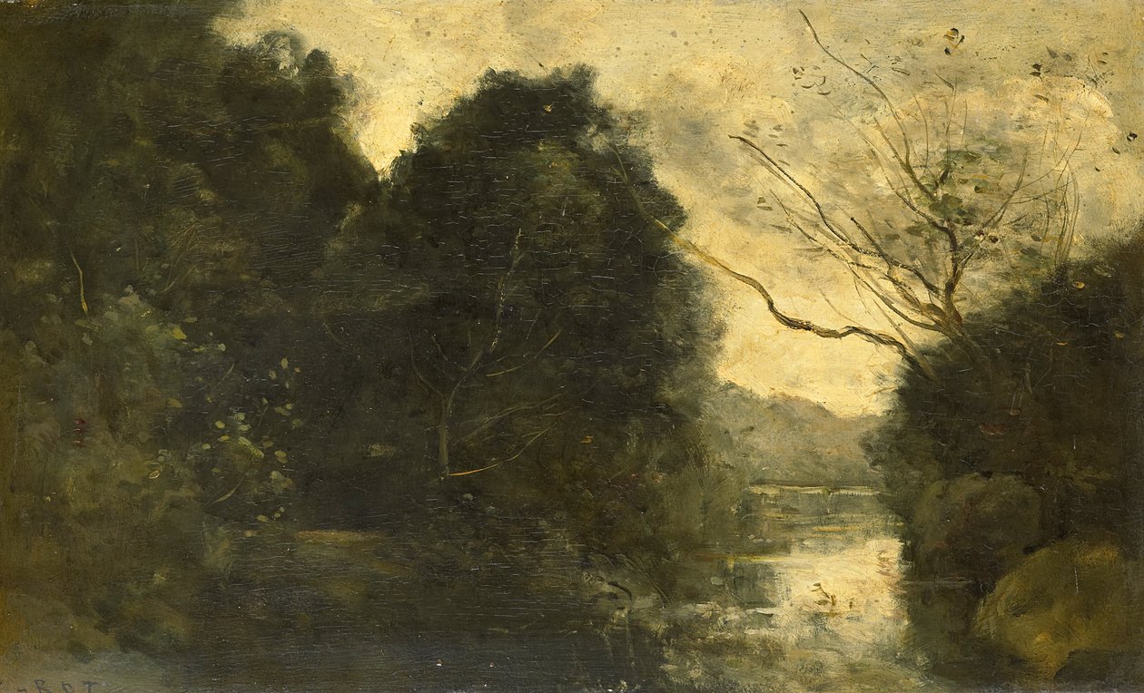 Lagoa da floresta de Jean Baptiste Camille Corot