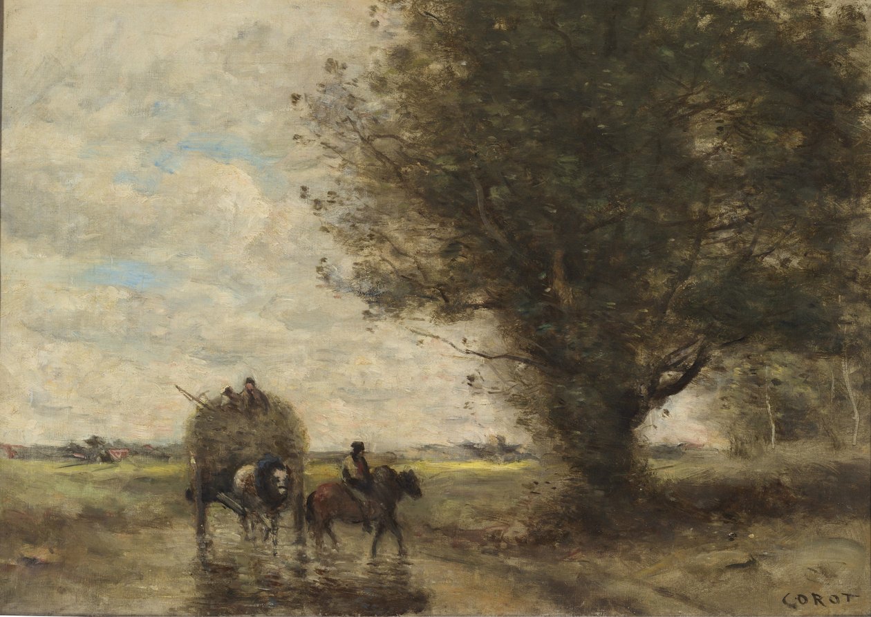 Carrinho de feno de Jean Baptiste Camille Corot
