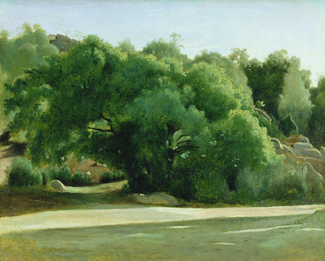 Fontainebleau, a estrada para Chailly, c.1822-24 de Jean Baptiste Camille Corot