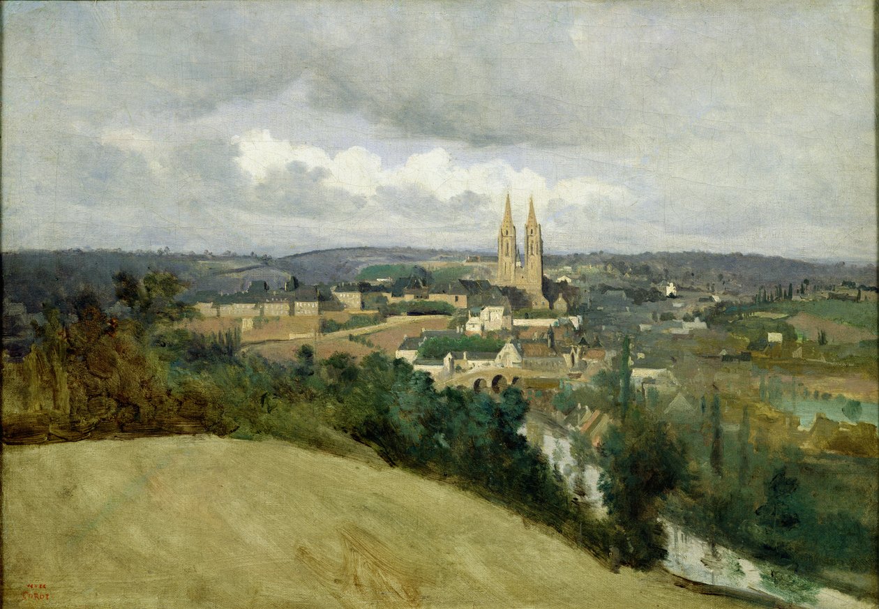 Vista geral da cidade de Saint-Lo, c.1833 de Jean Baptiste Camille Corot