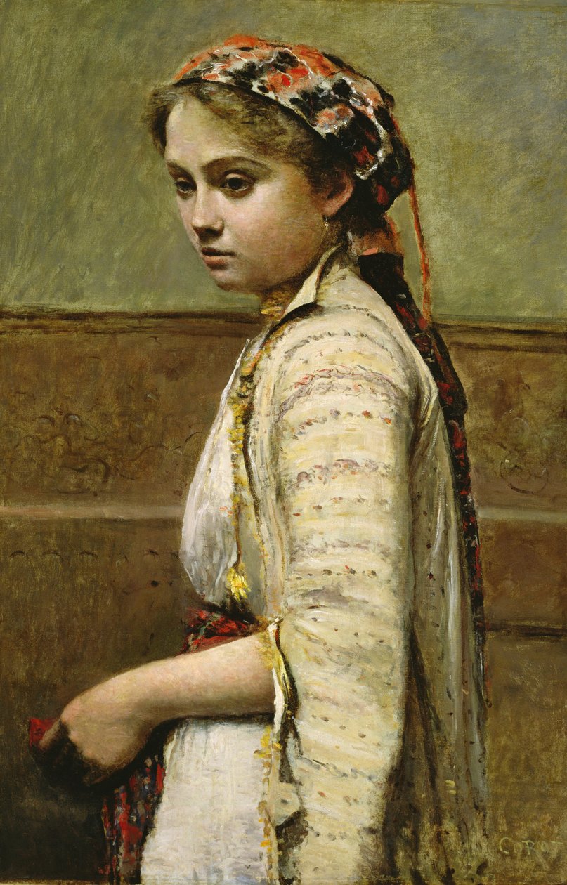 Garota Grega, Mlle. Dobigny, 1868-70 de Jean Baptiste Camille Corot