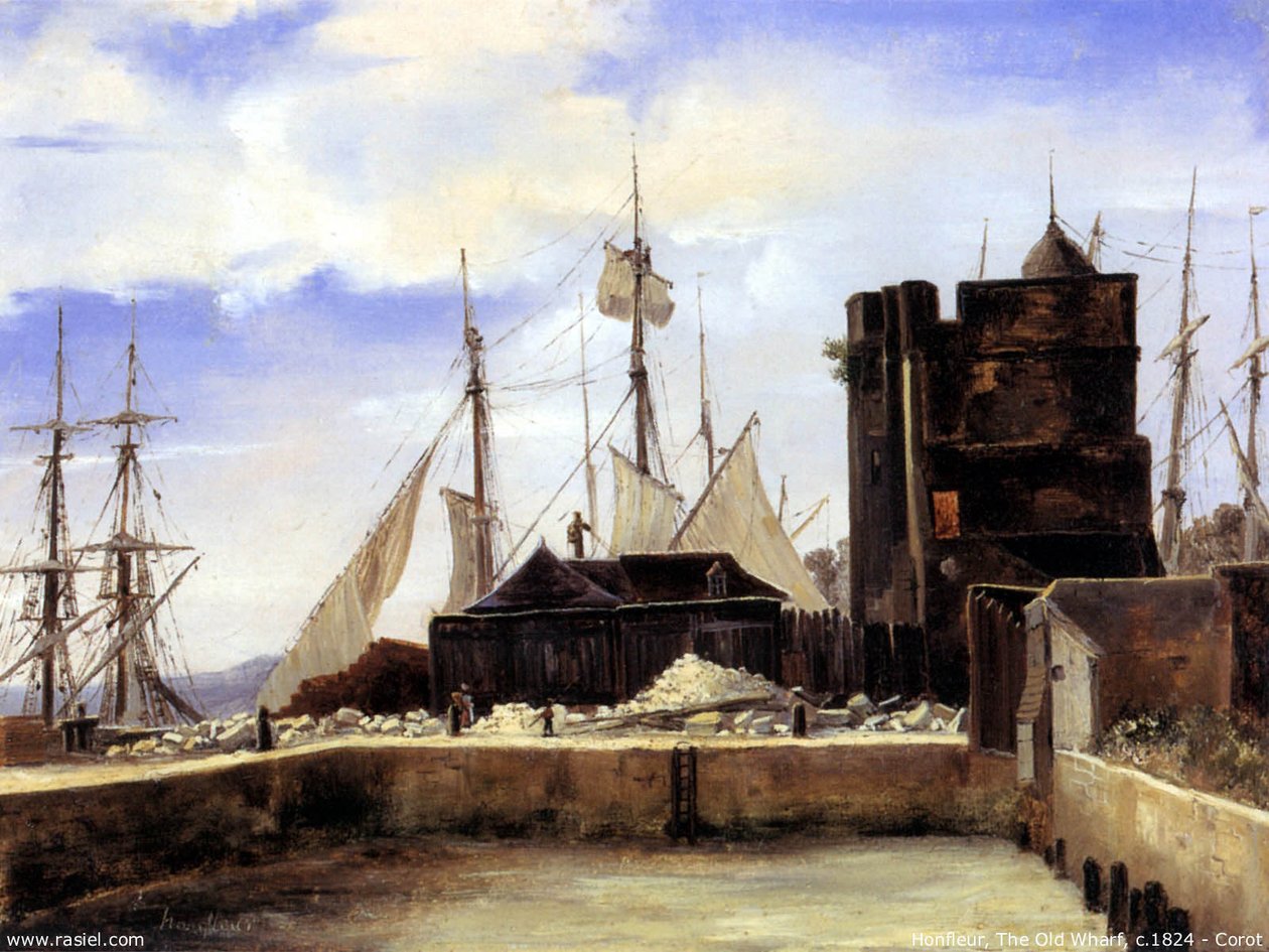 Honfleur, o antigo porto de Jean Baptiste Camille Corot