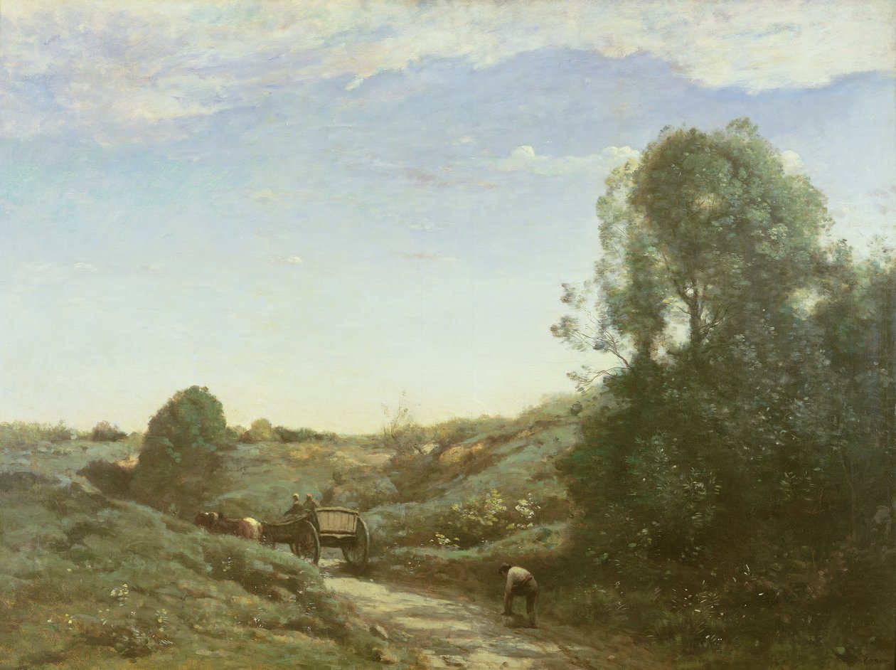 A Charette, memória de Marcoussis de Jean Baptiste Camille Corot