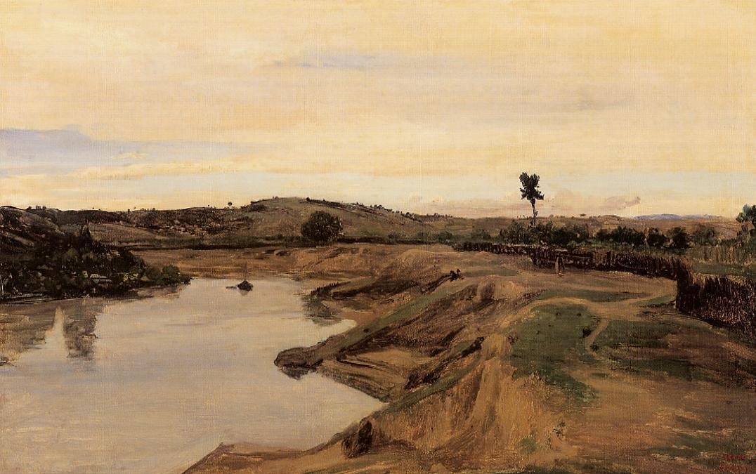 O passeio de Poussin, Campanha de Roma de Jean Baptiste Camille Corot