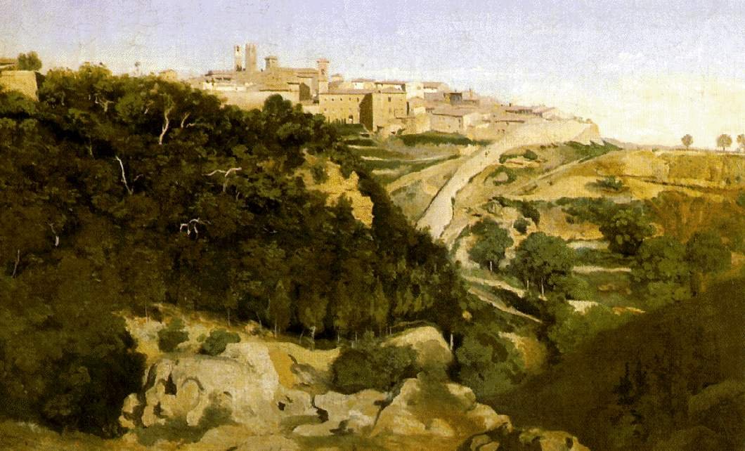 Paisagem com cidade de Jean Baptiste Camille Corot