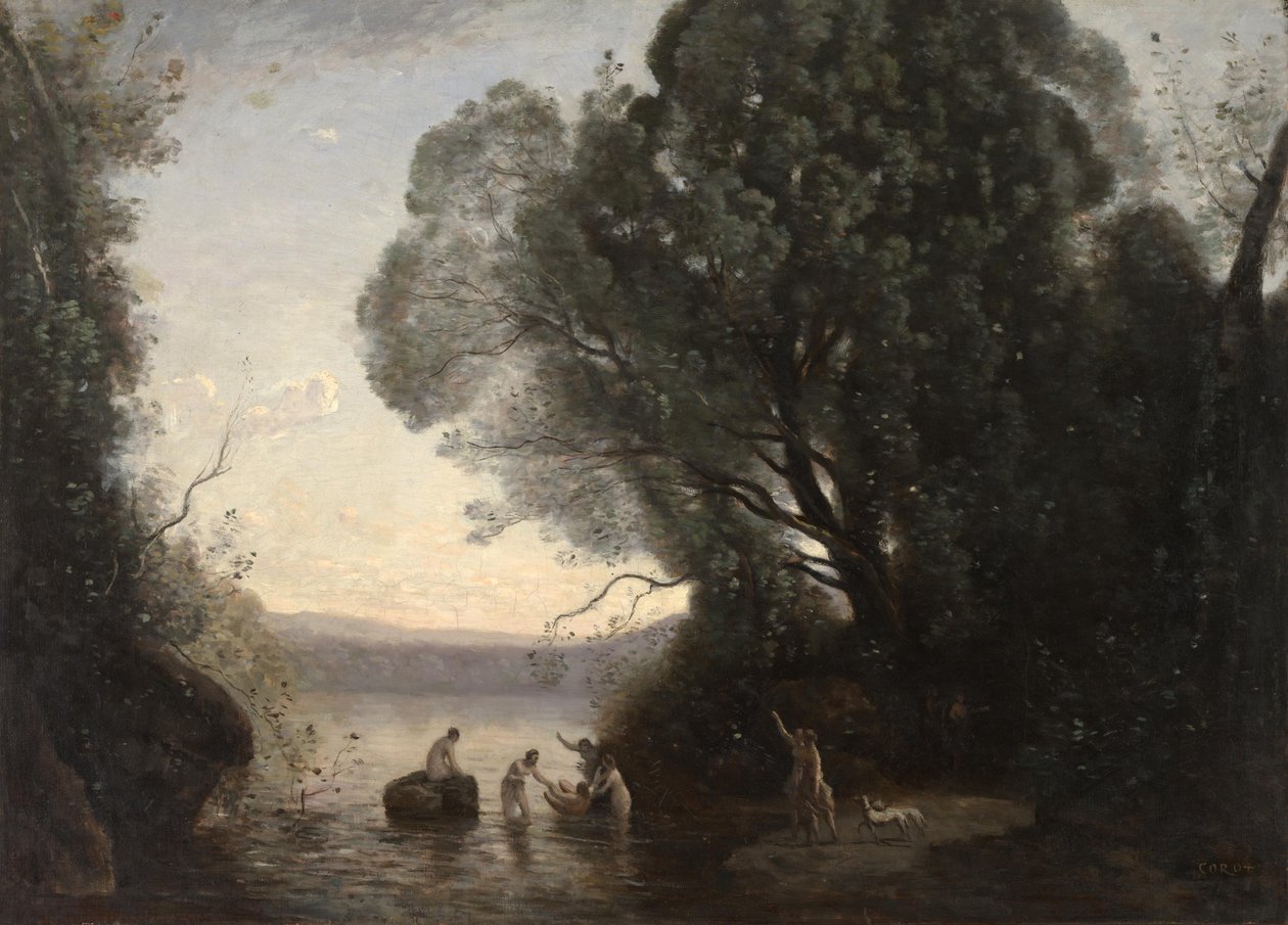 Banho de Diane de Jean-Baptiste-Camille Corot