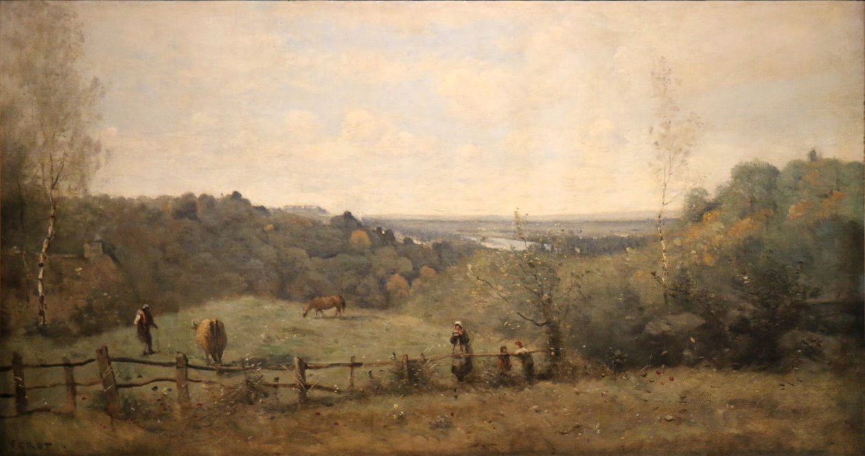 As alturas de Sèvres. Pasto perto de Jean Baptiste Camille Corot