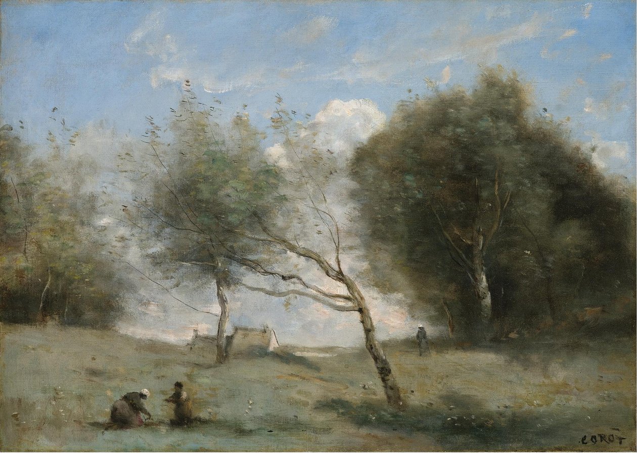 Os prados da pequena fazenda de Jean Baptiste Camille Corot