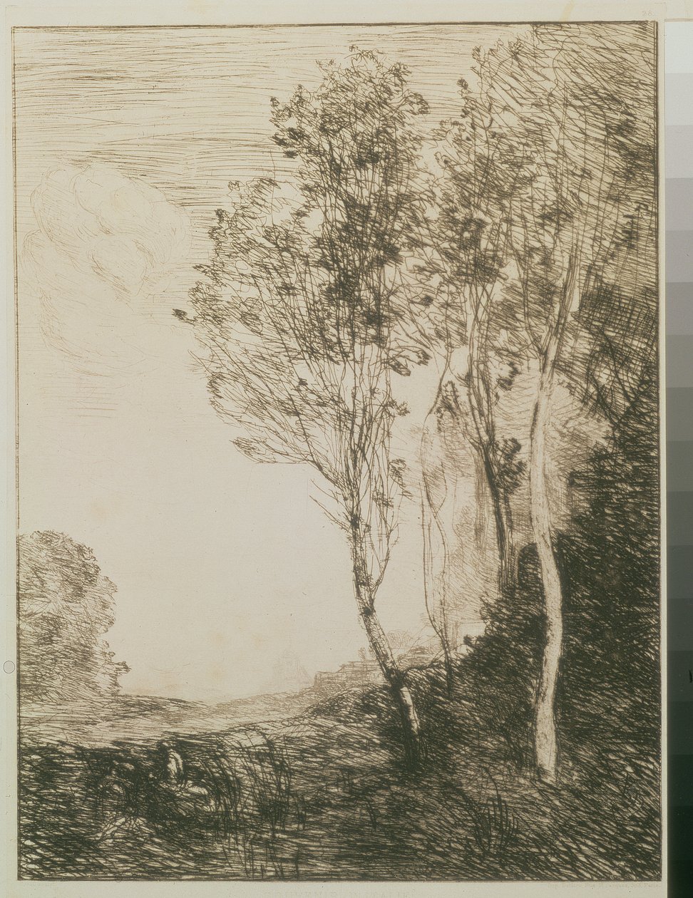 Memória da Itália, 1863 (ponto seco) de Jean Baptiste Camille Corot