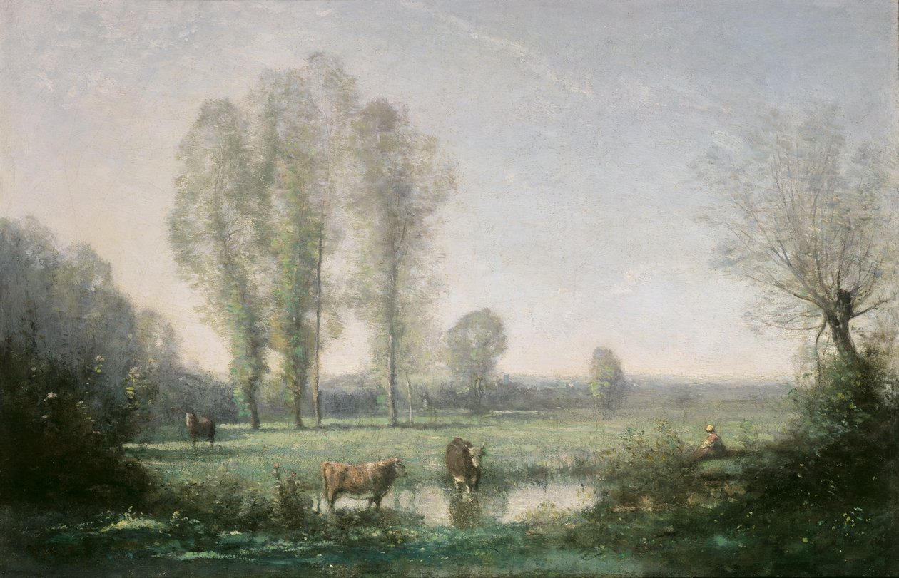 Névoa da manhã, 1860 de Jean Baptiste Camille Corot