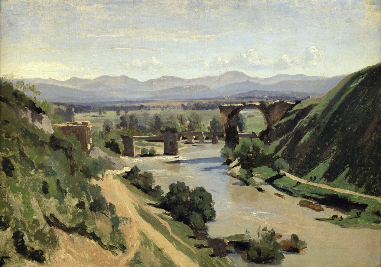 Narni, a ponte de Augusto sobre a Nera de Jean Baptiste Camille Corot