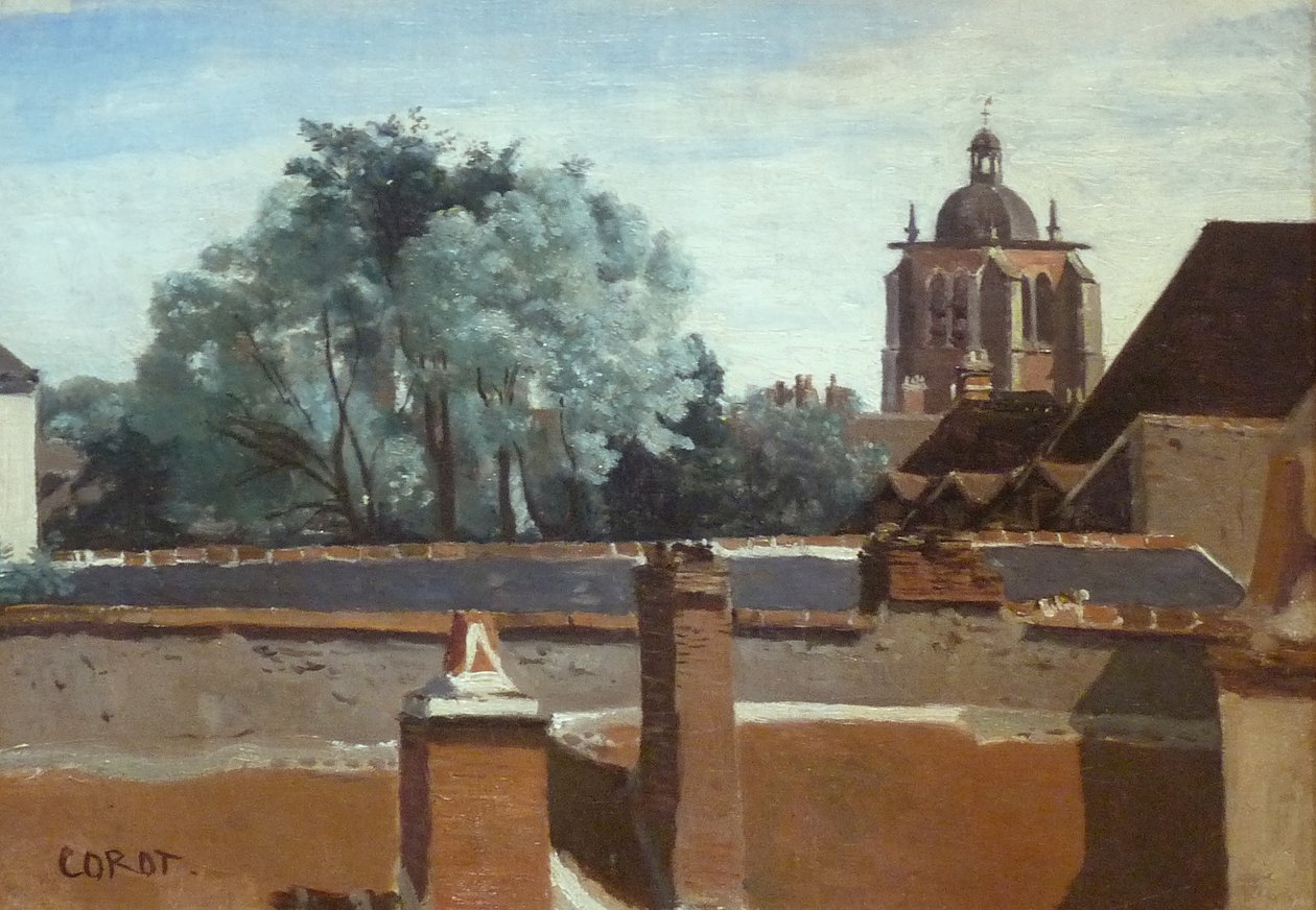 Orleans, vista da torre Sainte-Paterne de uma janela de Jean Baptiste Camille Corot