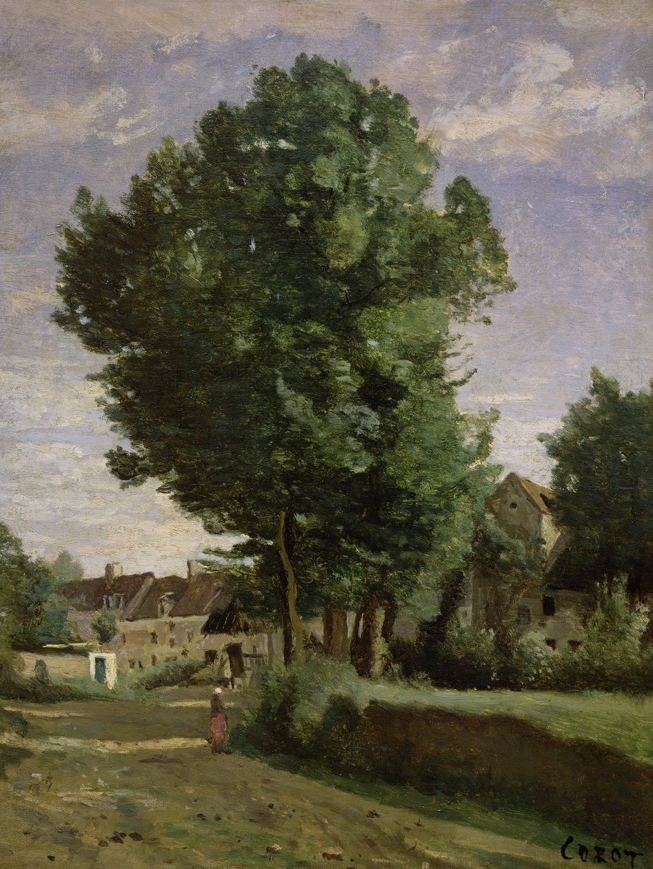 Arredores de uma aldeia perto de Beauvais, c.1850 de Jean Baptiste Camille Corot