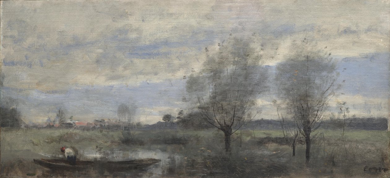 Palluel, velejador nos pântanos de Jean Baptiste Camille Corot