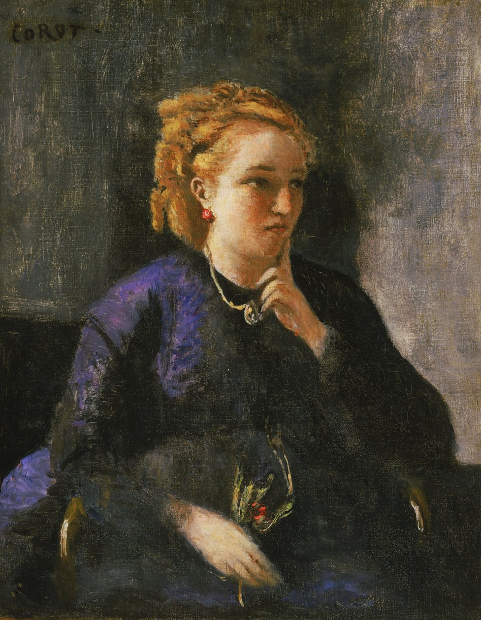 Retrato de uma mulher de Jean Baptiste Camille Corot