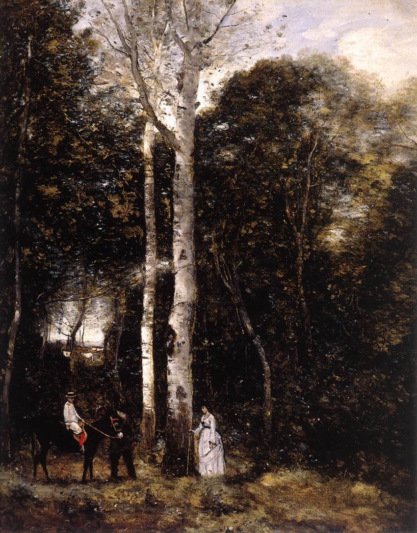 Promenade no Parc des Lions em Port-Marly de Jean Baptiste Camille Corot