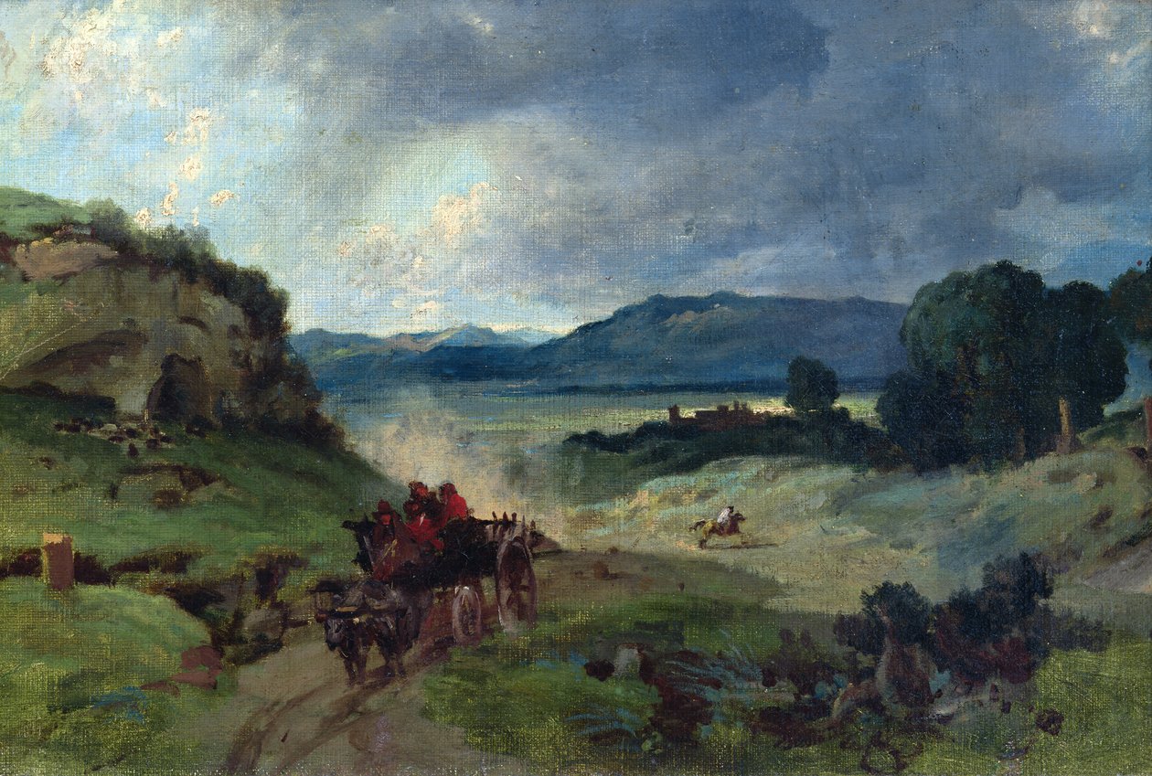 Paisagem Romana, 1827 de Jean Baptiste Camille Corot