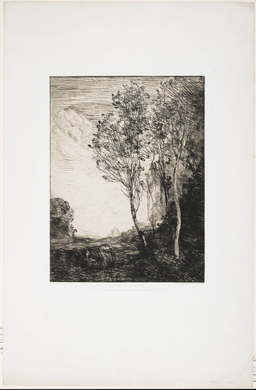 Souvenir d&39;Italie (Memória da Itália), 1863 de Jean Baptiste Camille Corot