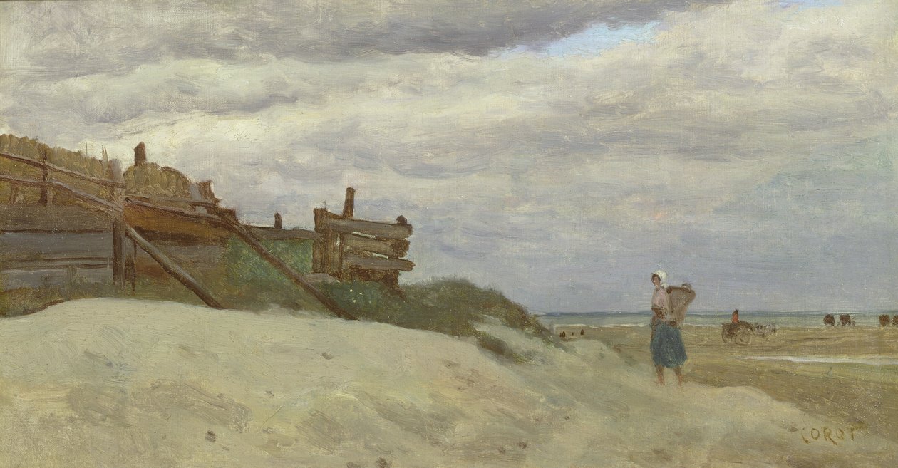 A praia de Dunquerque, 1857 de Jean Baptiste Camille Corot