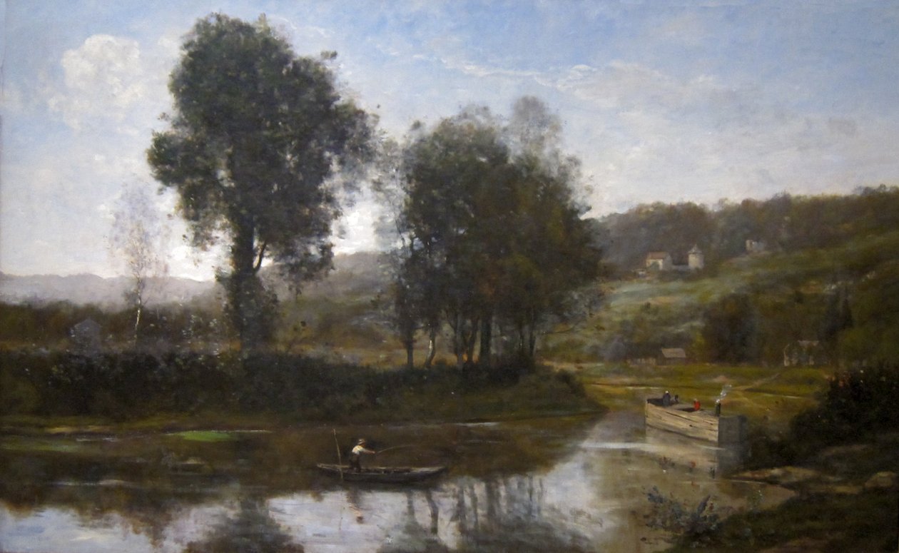 A curva no rio Sena em Port Marly de Jean Baptiste Camille Corot