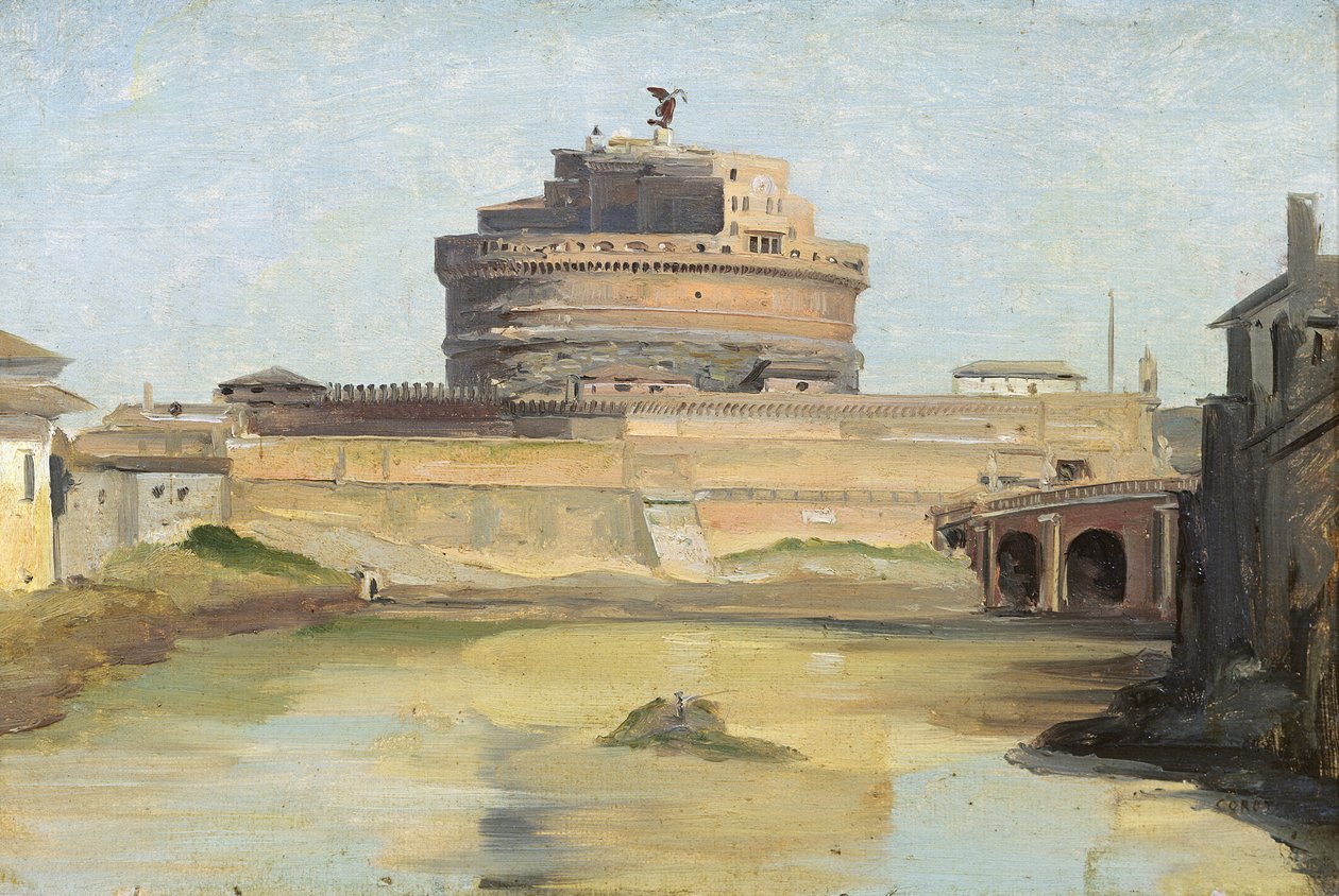 O Castelo de Santo Ângelo, Roma de Jean-Baptiste-Camille Corot