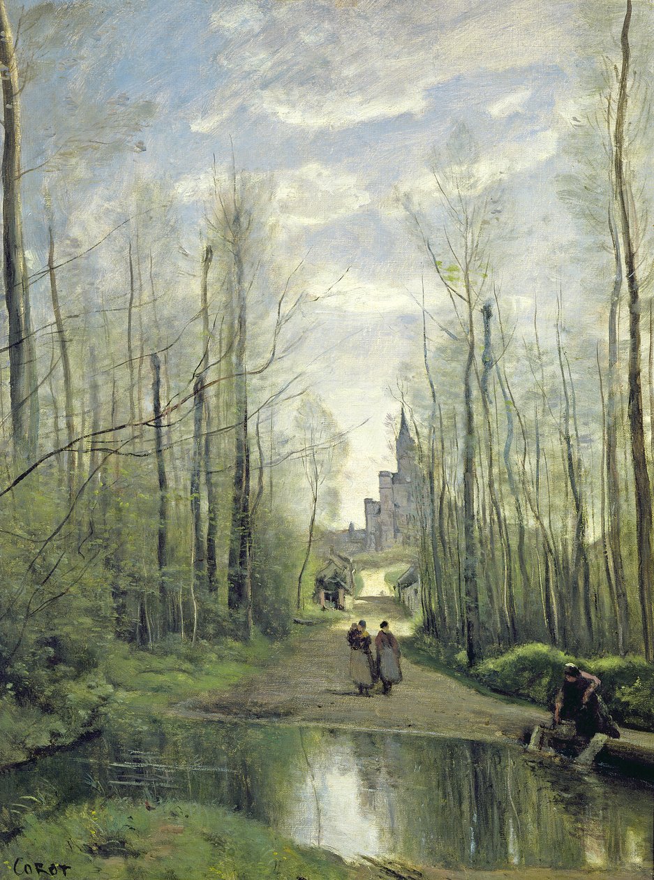 A Igreja em Marissel, 1866 de Jean Baptiste Camille Corot