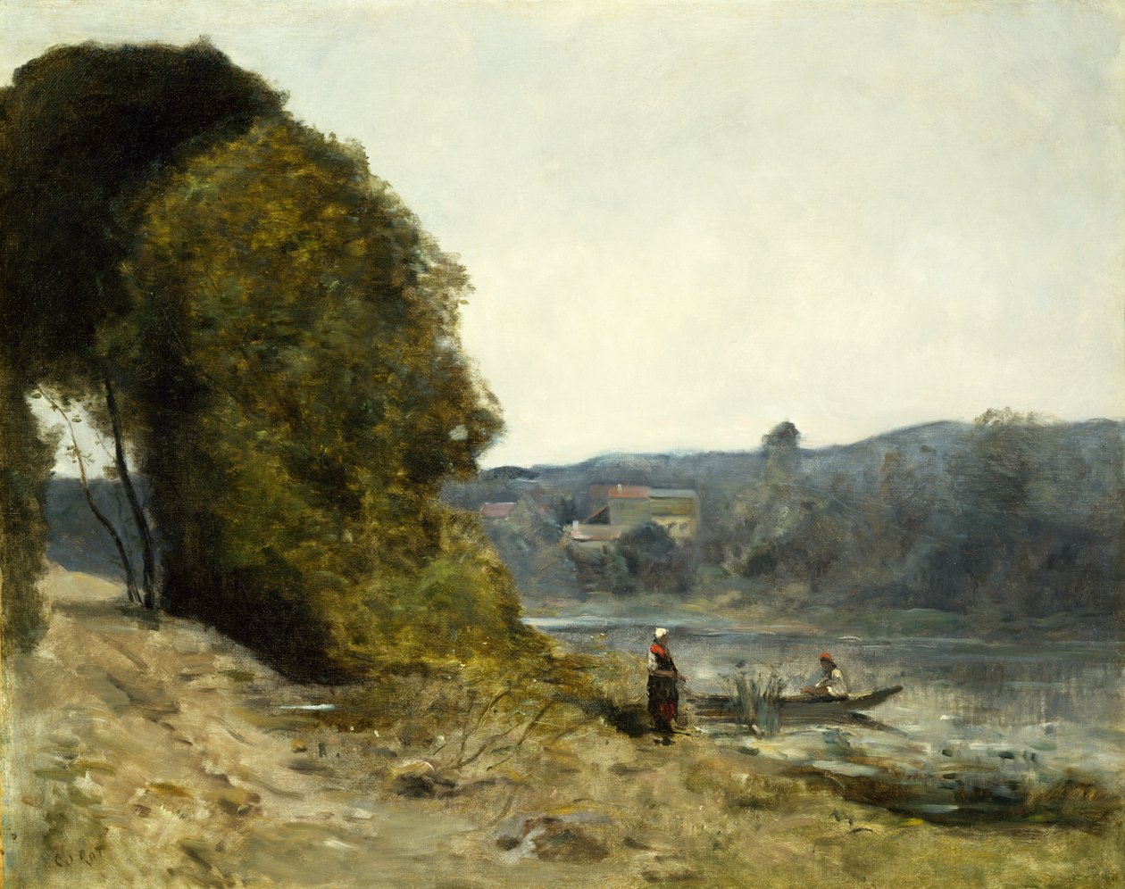 A partida do barqueiro, 1870-72 de Jean Baptiste Camille Corot