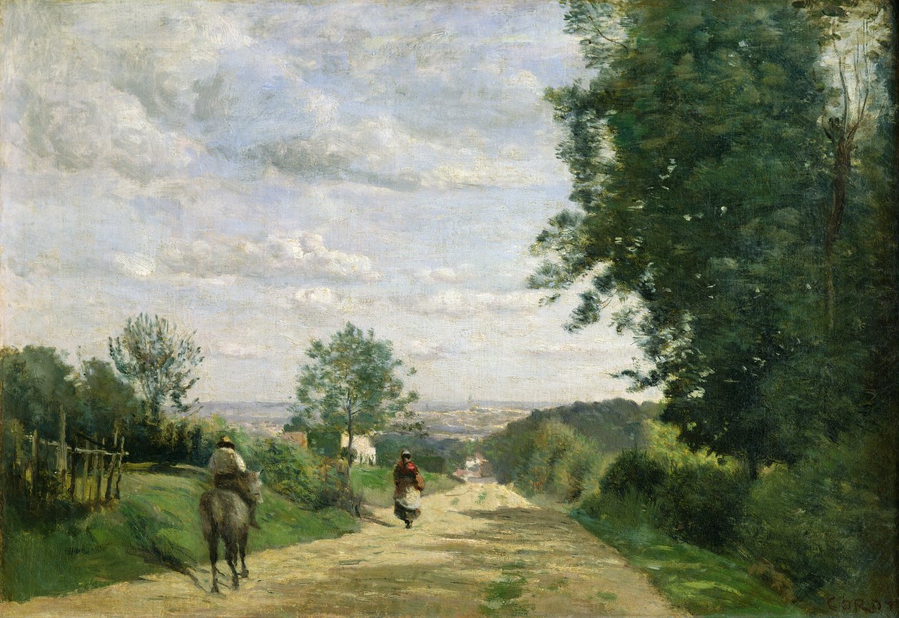 A estrada para Sevres, 1858-59 de Jean Baptiste Camille Corot