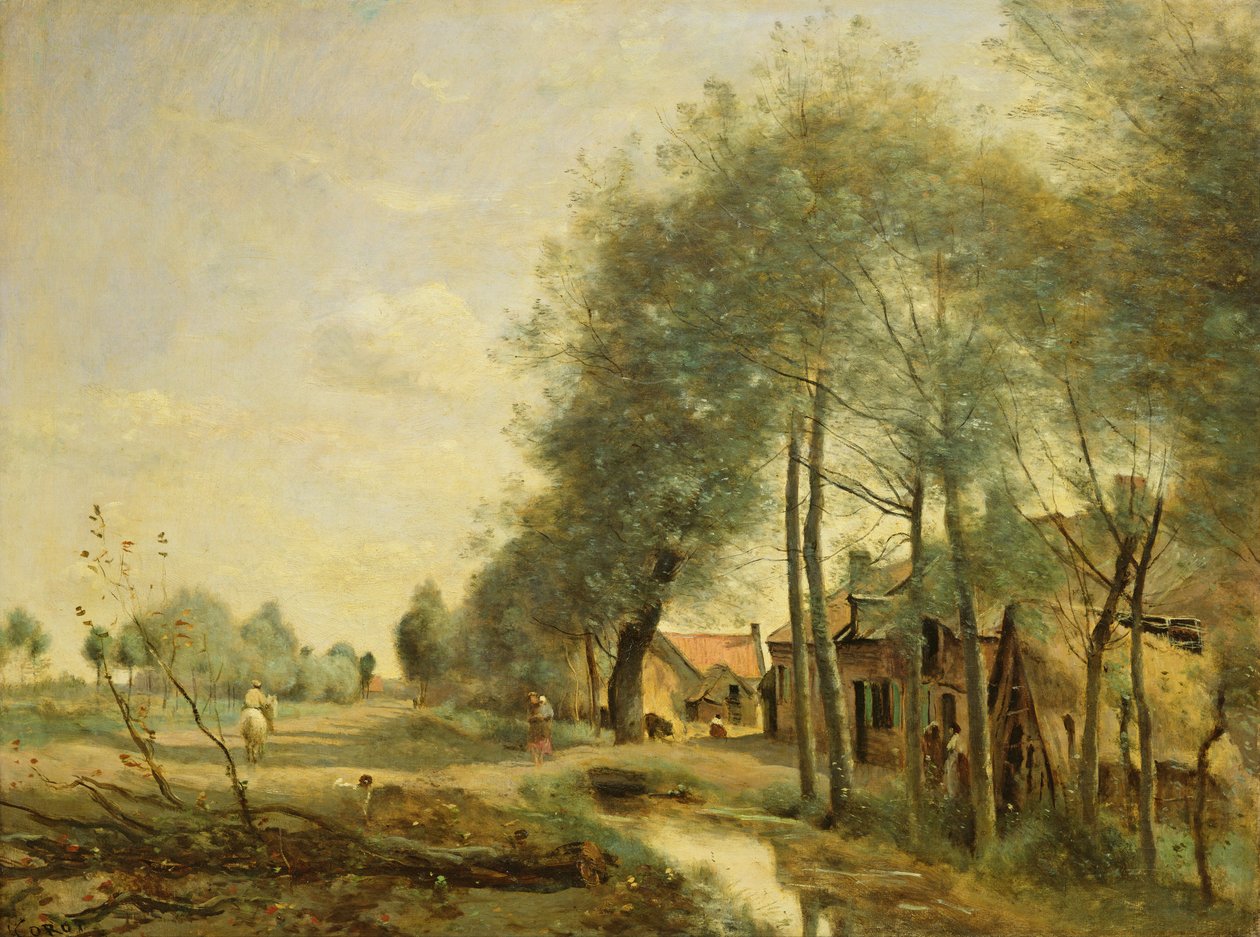 A estrada Sin-le-Noble perto de Douai, 1873 de Jean Baptiste Camille Corot