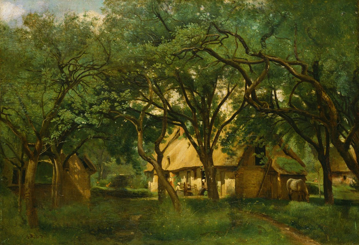 A Fazenda Toutain em Honfleur de Jean Baptiste Camille Corot